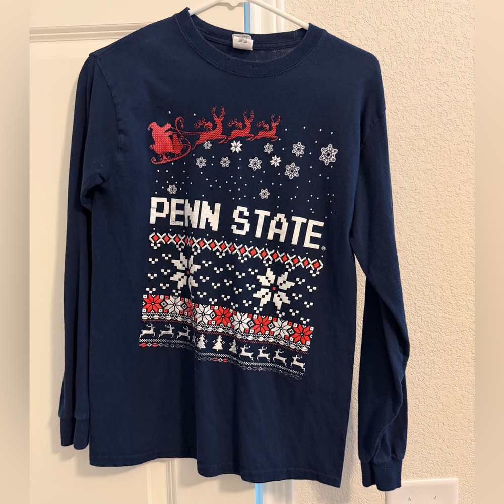Penn State Navy Blue Long Sleeve Christmas Shirt